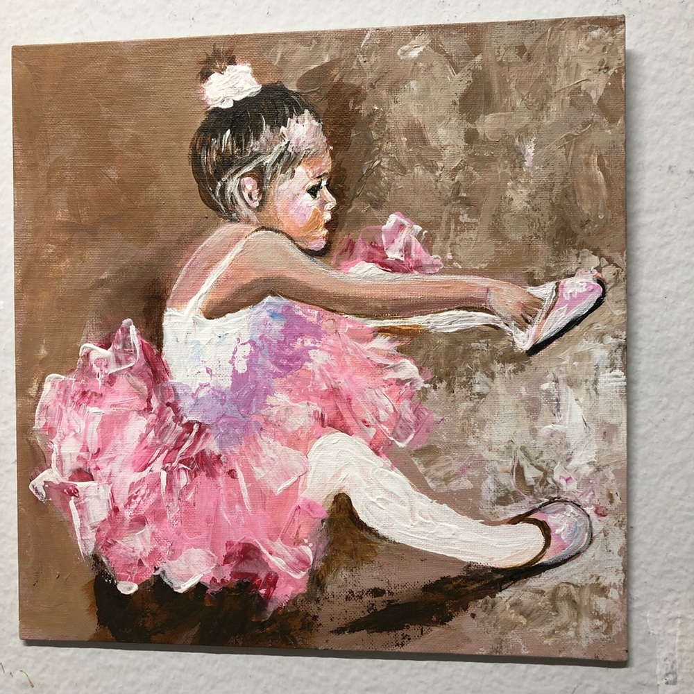 NEW Girl Acrylic Painting by me Size 12x12 inches
